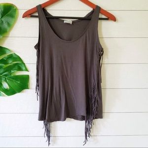 Zara gray fringe tank small
